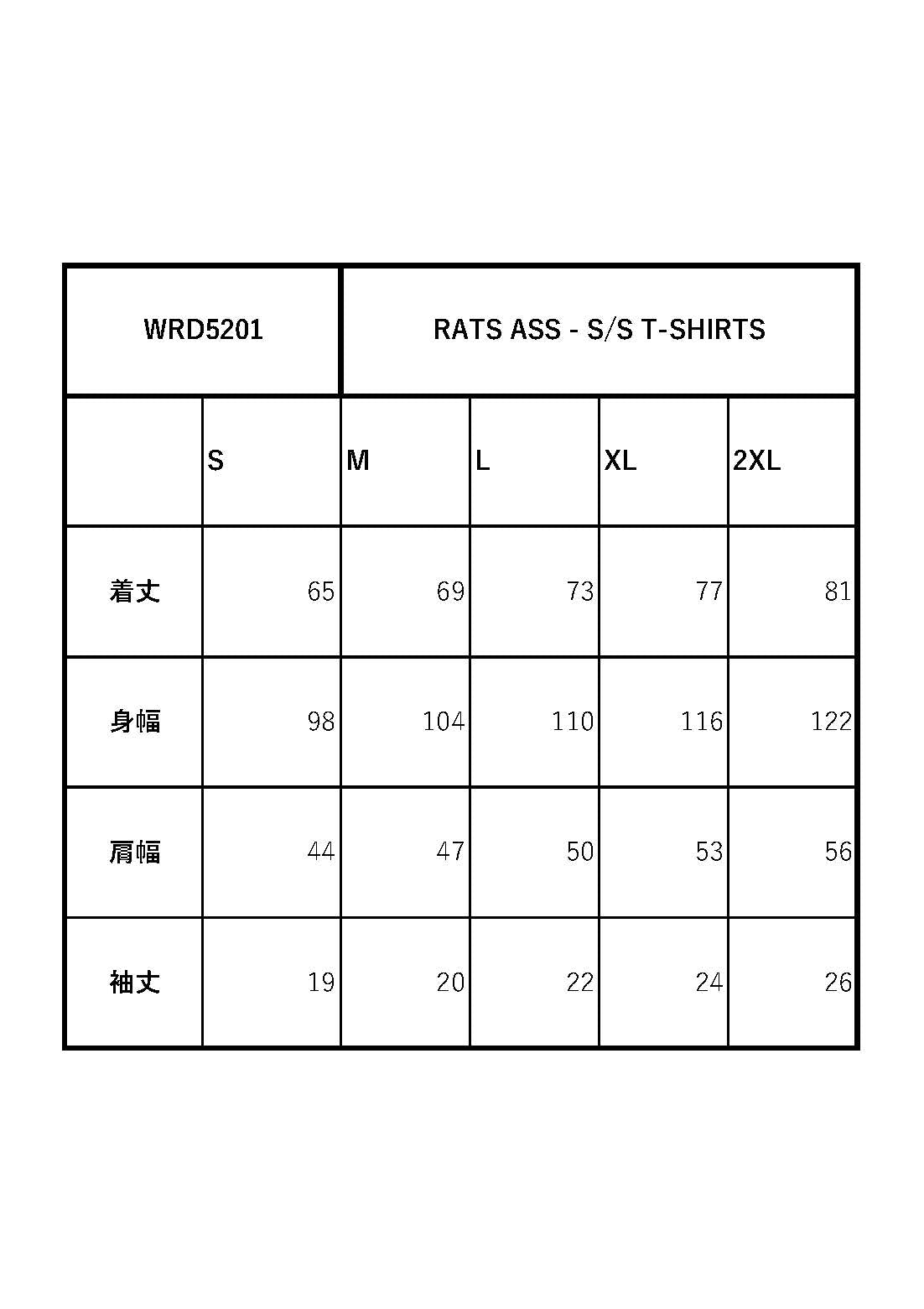 RATS ASS - S/S T-SHIRTS / WRD5201