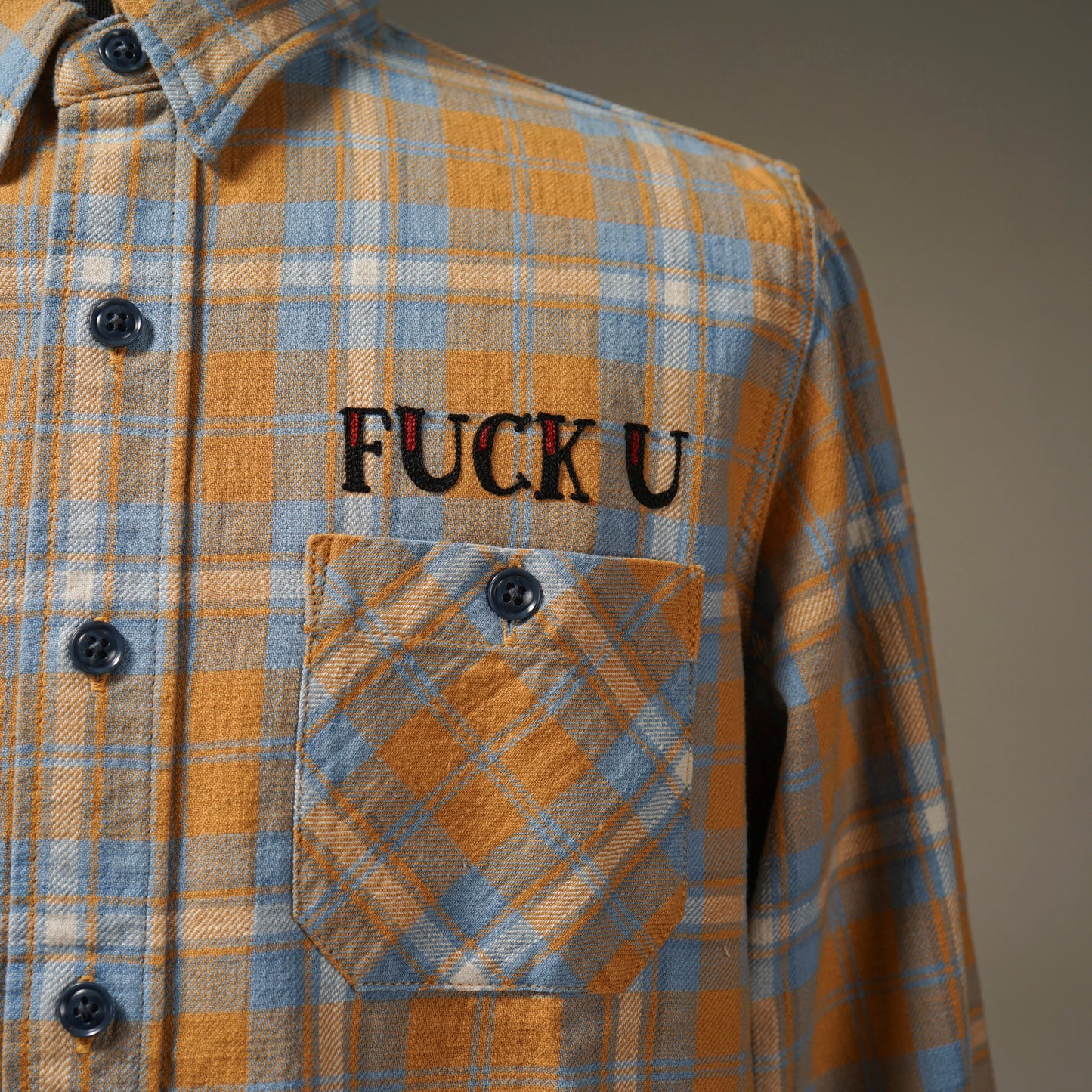 FUCK U - L/S CHECK SHIRTS / WRD-24-SS-13