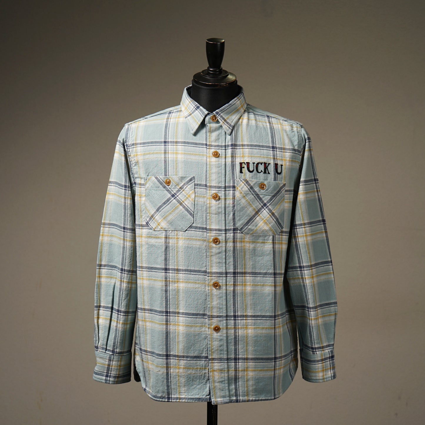 FUCK U - L/S CHECK SHIRTS / WRD-24-SS-13