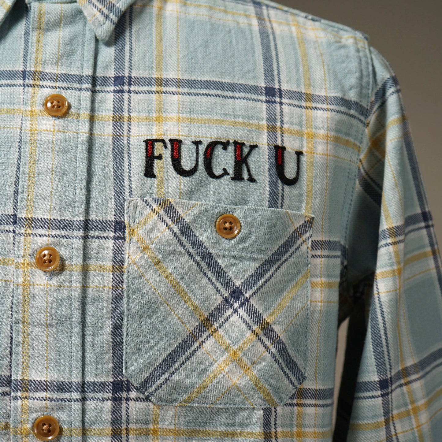 FUCK U - L/S CHECK SHIRTS / WRD-24-SS-13