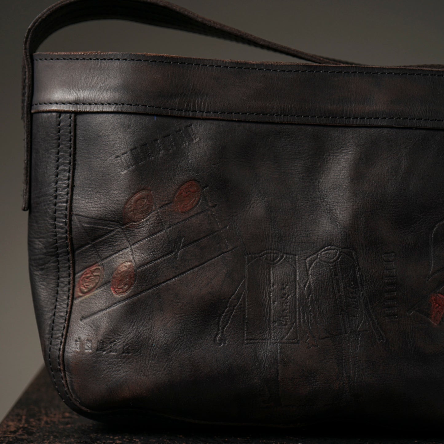 LEATHER NEWS PAPER BAG SMALL "GLAD POSTALS"【VASCO × GLADHAND】