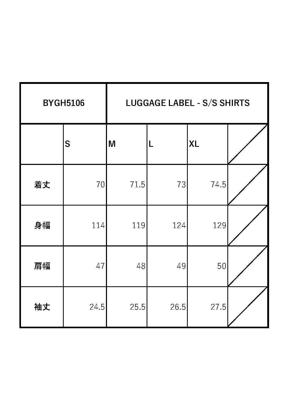 LUGGAGE LABEL - S/S SHIRTS / BYGH5106