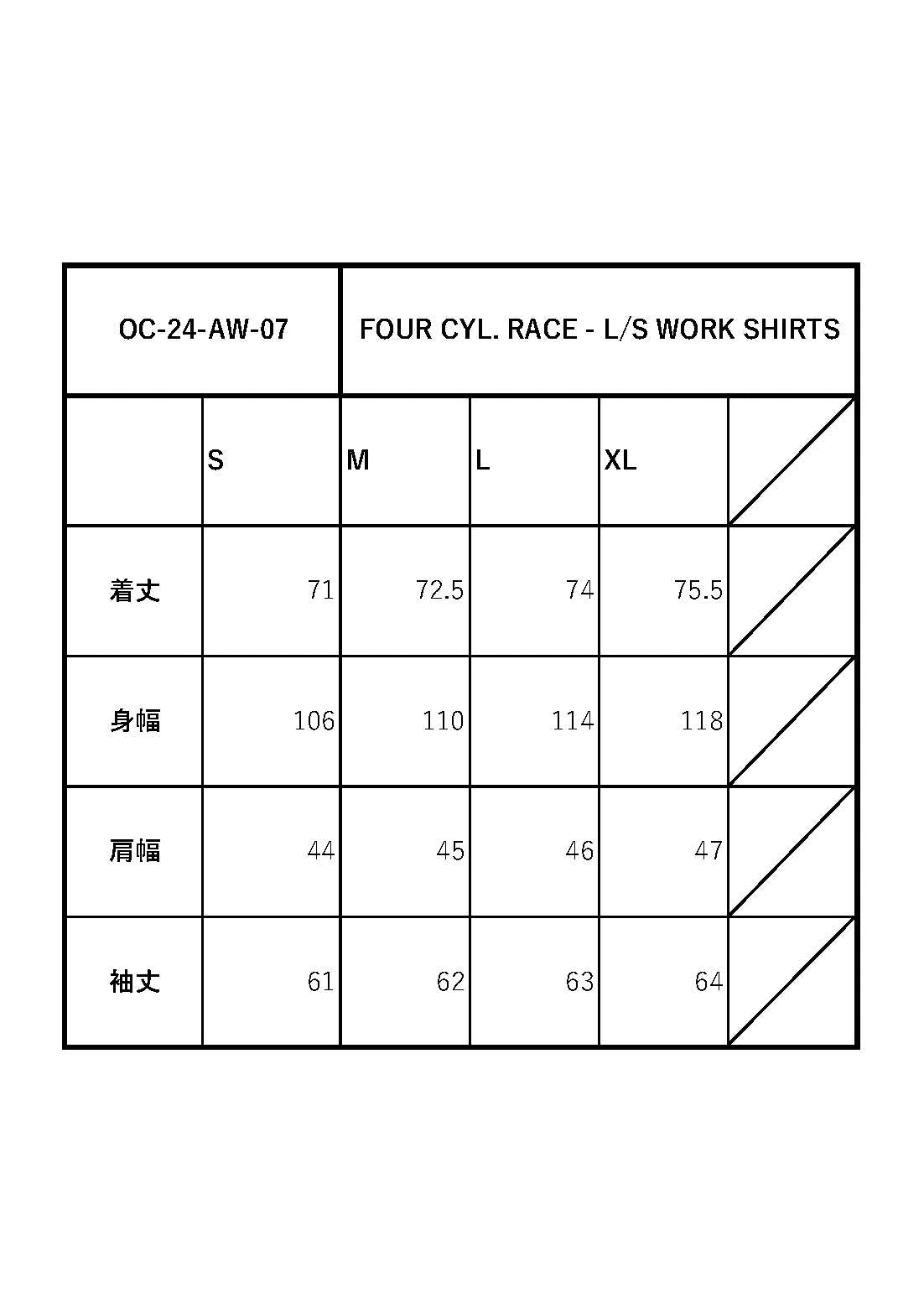 FOUR CYL. RACE - L/S WORK SHIRTS / OC-24-AW-07