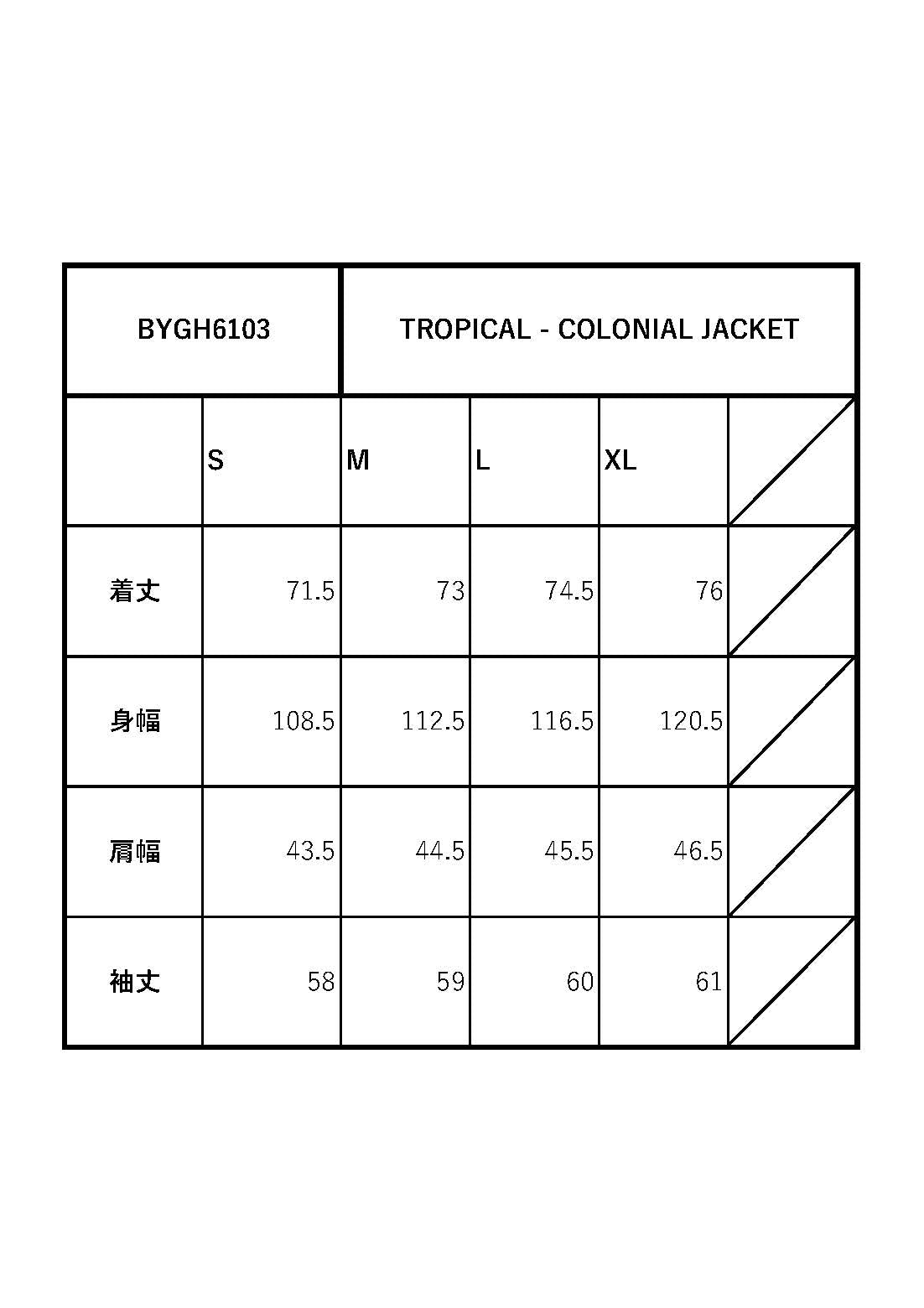 TROPICAL - COLONIAL JACKET / BYGH6103 GLADHAND / グラッドハンド