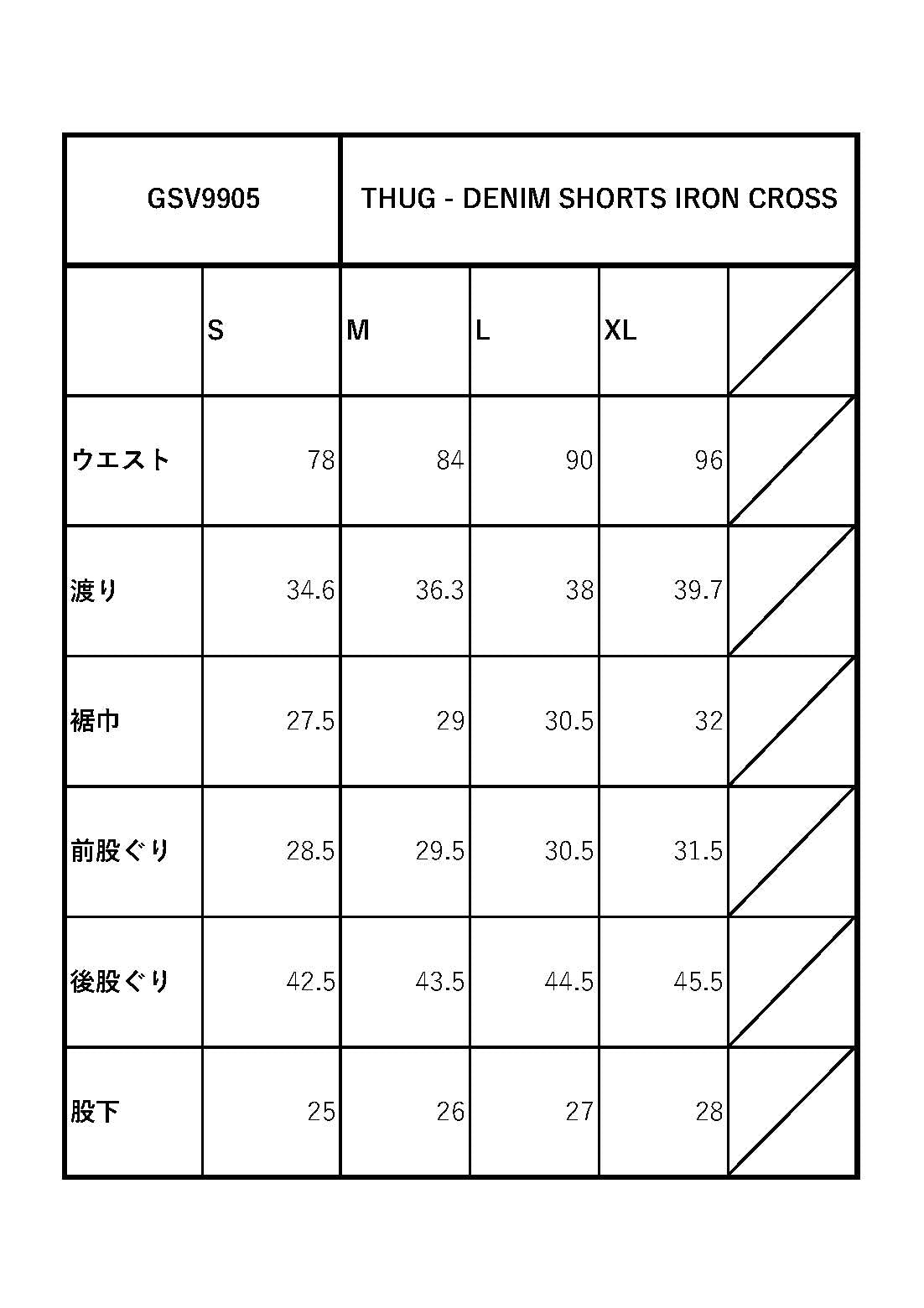 THUG - DENIM SHORTS IRON CROSS / GSV9905