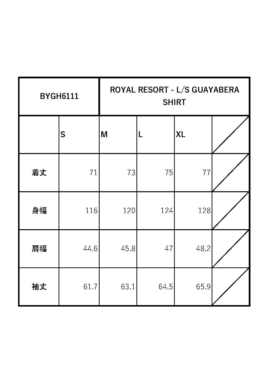 ROYAL RESORT - L/S GUAYABERA SHIRT / BYGH6111 GLADHAND