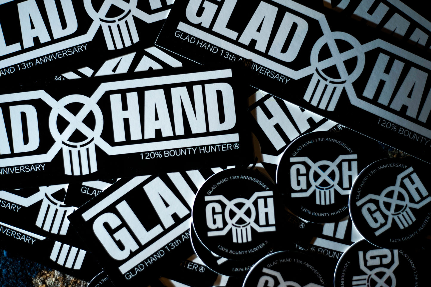GLADHAND × BOUNTY HUNTER LOGO STICKER