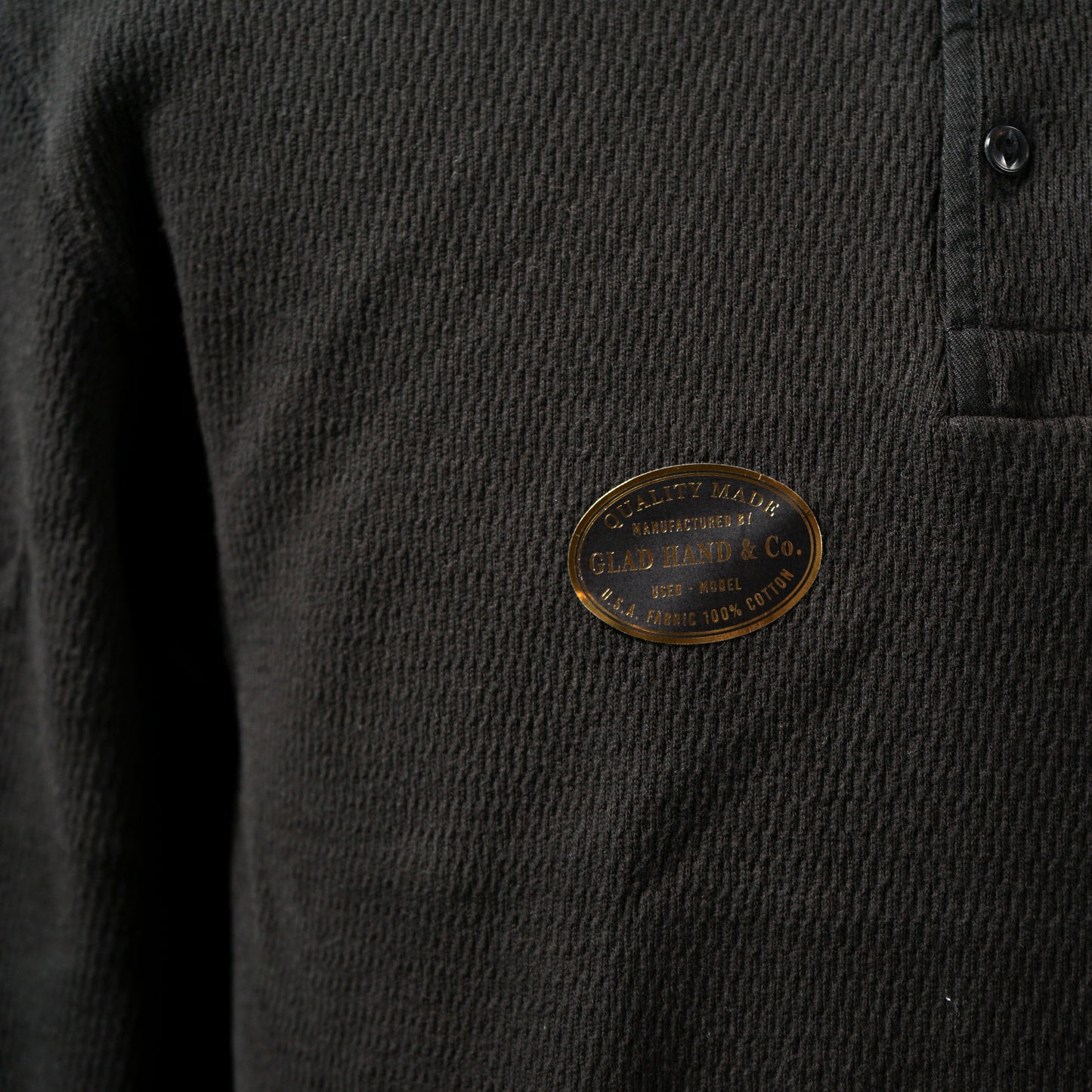 【VINTAGE FINISH】STANDARD WAFFLE HENRY L/S T-SHIRTS / GH-28【PACK-T】