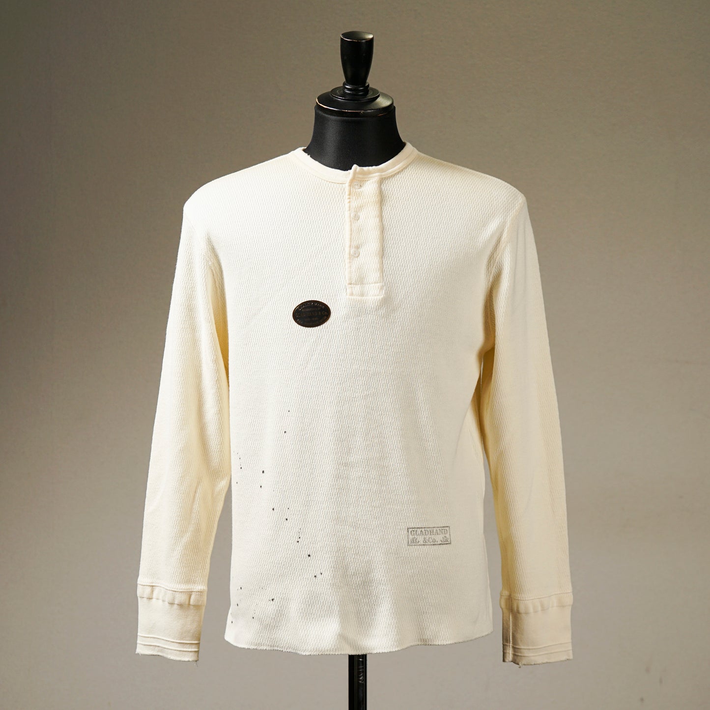 【VINTAGE FINISH】STANDARD WAFFLE HENRY L/S T-SHIRTS / GH-28【PACK-T】