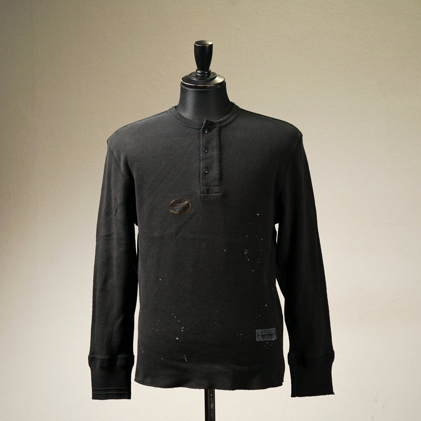 【VINTAGE FINISH】STANDARD WAFFLE HENRY L/S T-SHIRTS / GH-28【PACK-T】