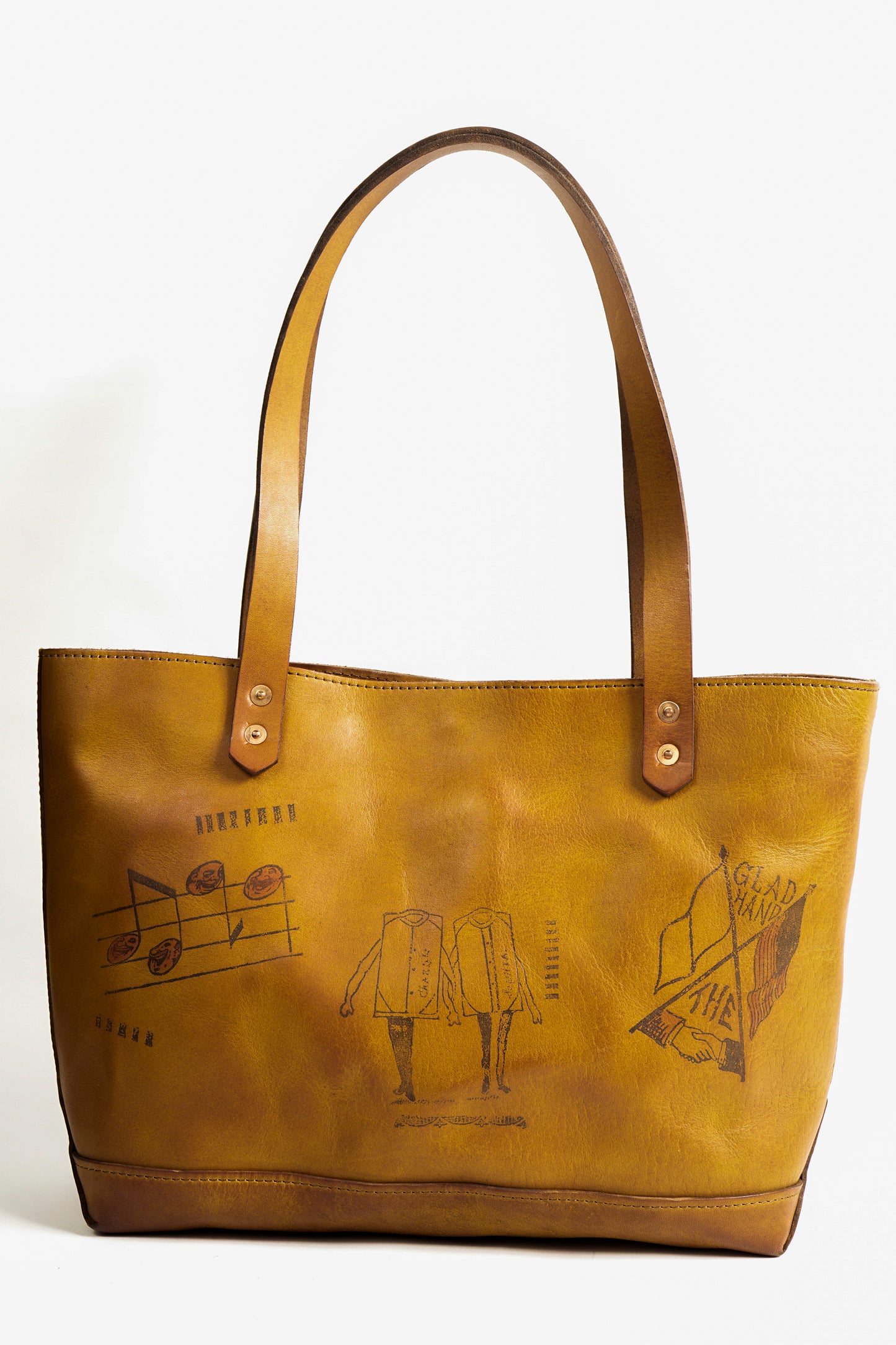 LEATHER TRAVEL TOTE BAG "GLAD POSTALS"【vasco × GLADHAND】