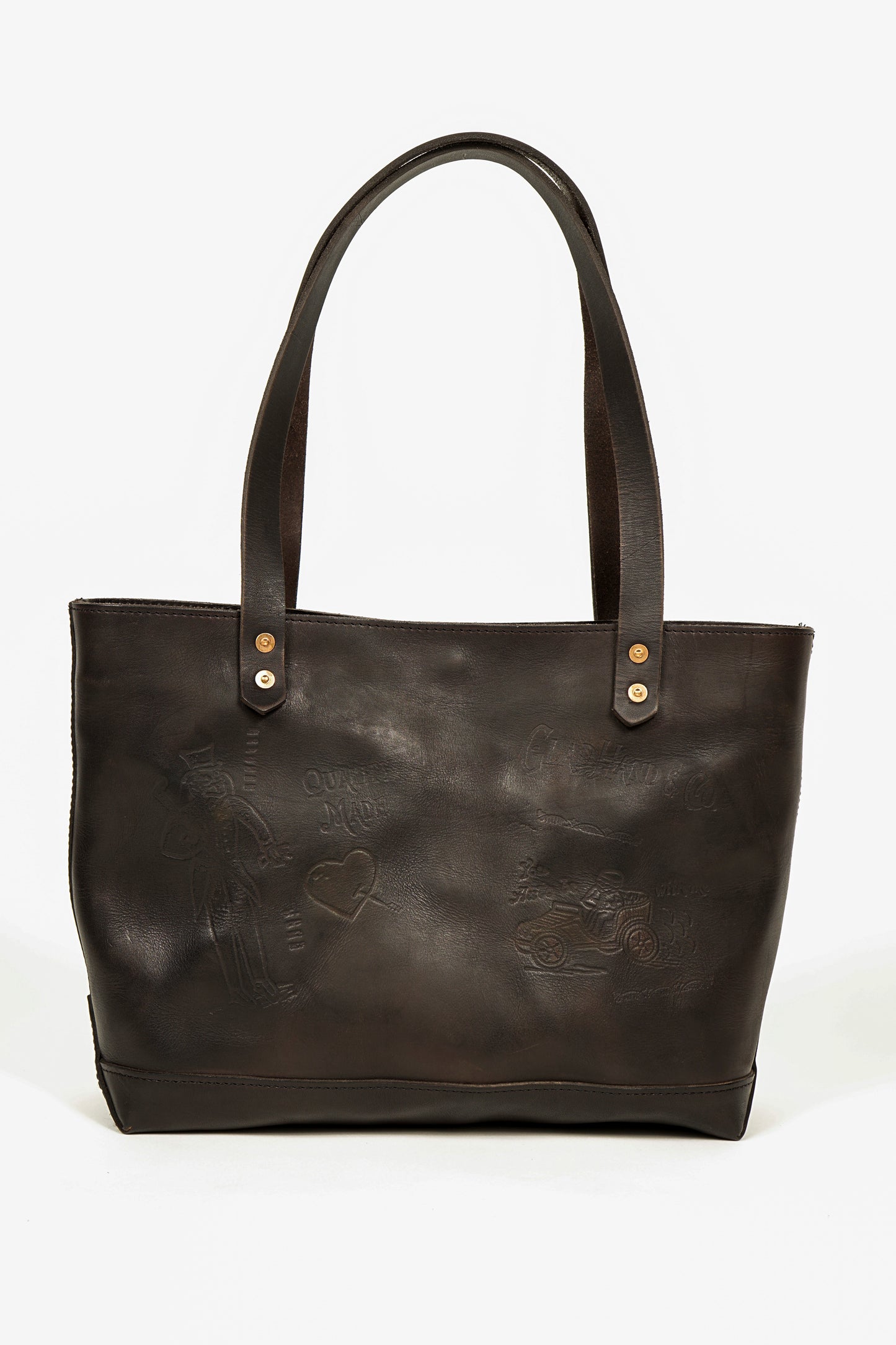 LEATHER TRAVEL TOTE BAG "GLAD POSTALS"【vasco × GLADHAND】