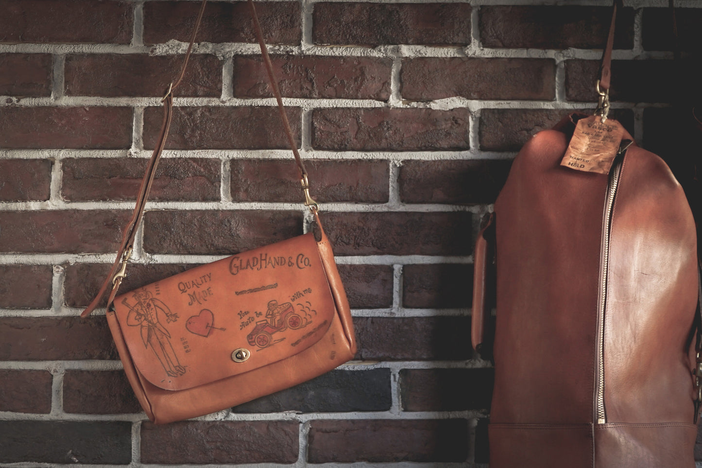 LEATHER 3WAY CLUTCH BAG "GLAD POSTALS"【vasco × GLADHAND】