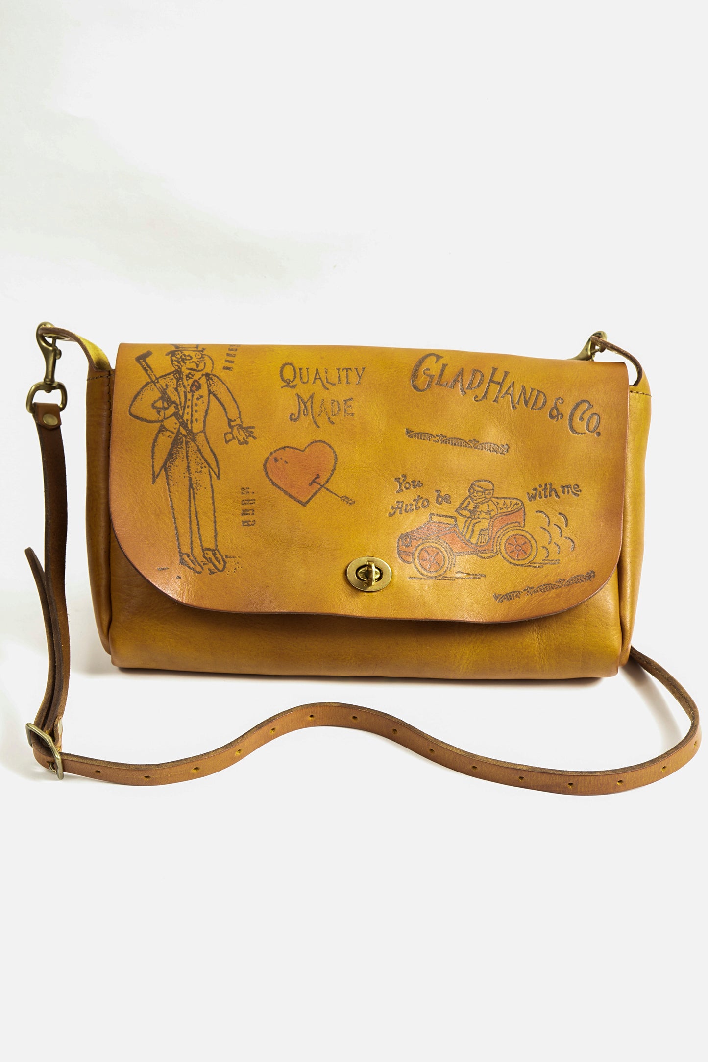 LEATHER 3WAY CLUTCH BAG "GLAD POSTALS"【vasco × GLADHAND】