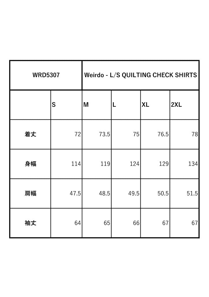 Weirdo - L/S QUILTING CHECK SHIRTS / WRD5307