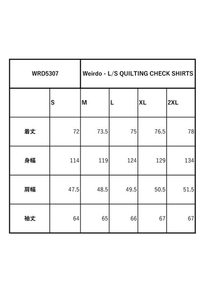 Weirdo - L/S QUILTING CHECK SHIRTS / WRD5307