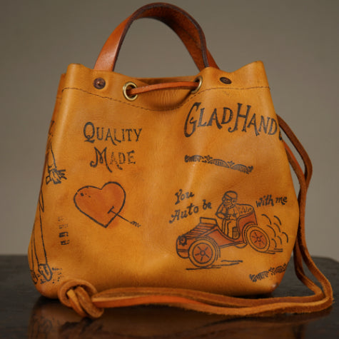 LEATHER PURSE BAG "GLAD POSTALS"【vasco × GLADHAND】