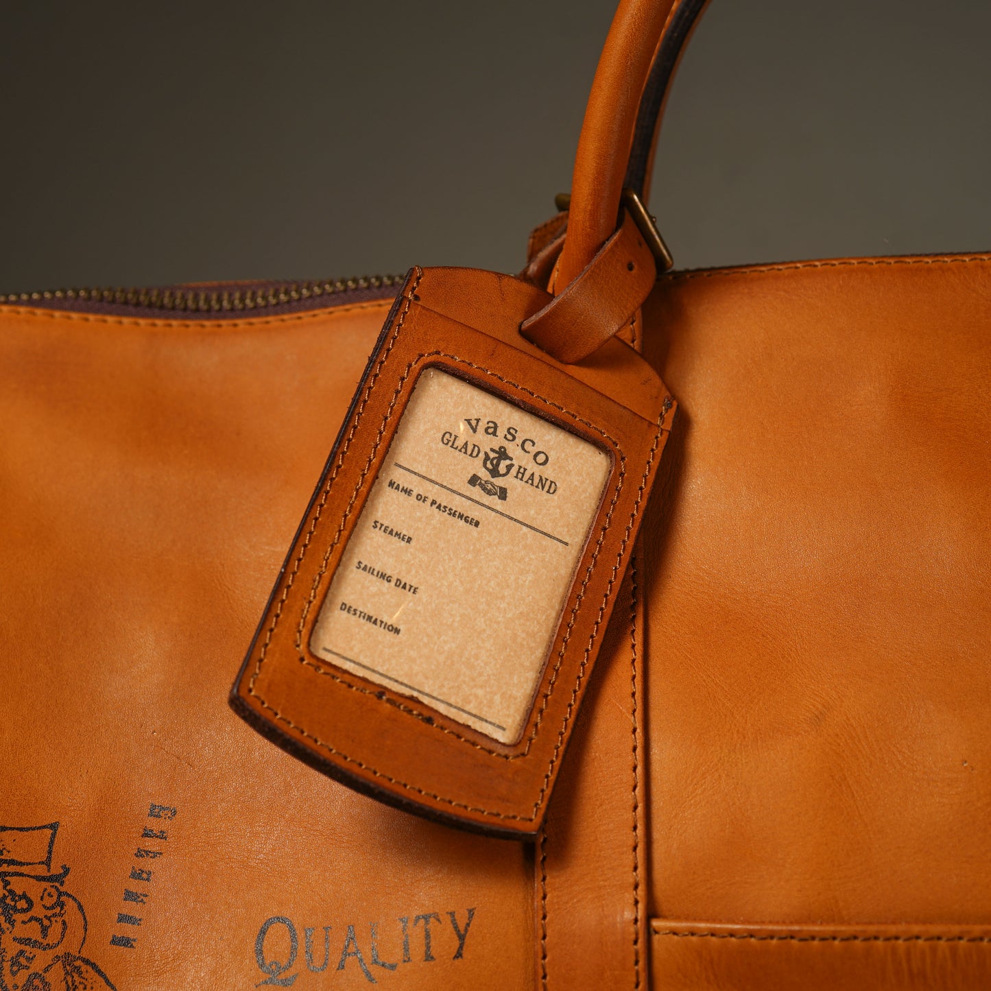 LEATHER TRAVEL BOSTON BAG "GLAD POSTALS"【vasco × GLADHAND】