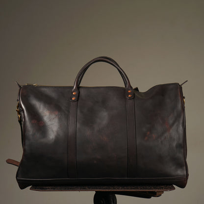 LEATHER TRAVEL BOSTON BAG "GLAD POSTALS"【vasco × GLADHAND】
