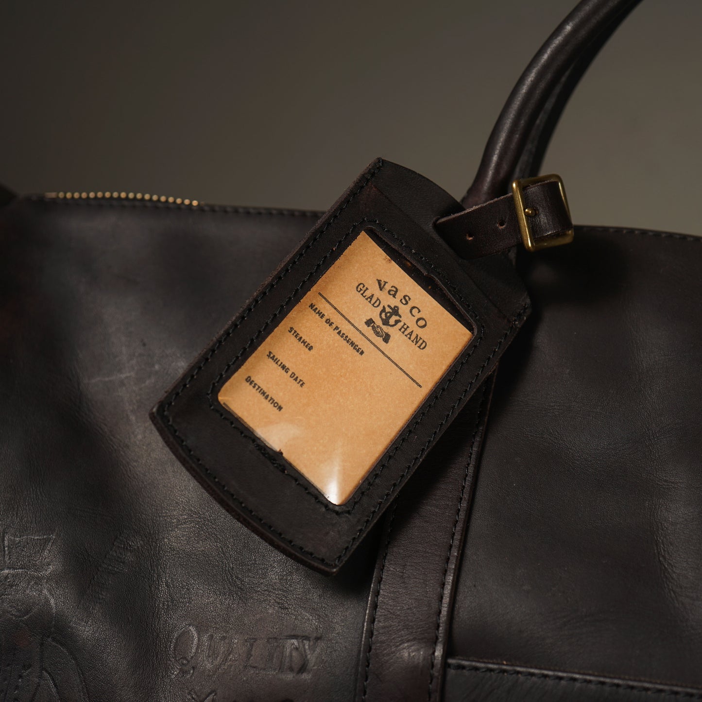 LEATHER TRAVEL BOSTON BAG "GLAD POSTALS"【vasco × GLADHAND】