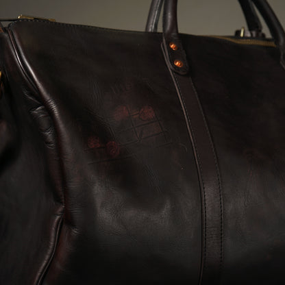 LEATHER TRAVEL BOSTON BAG "GLAD POSTALS"【vasco × GLADHAND】