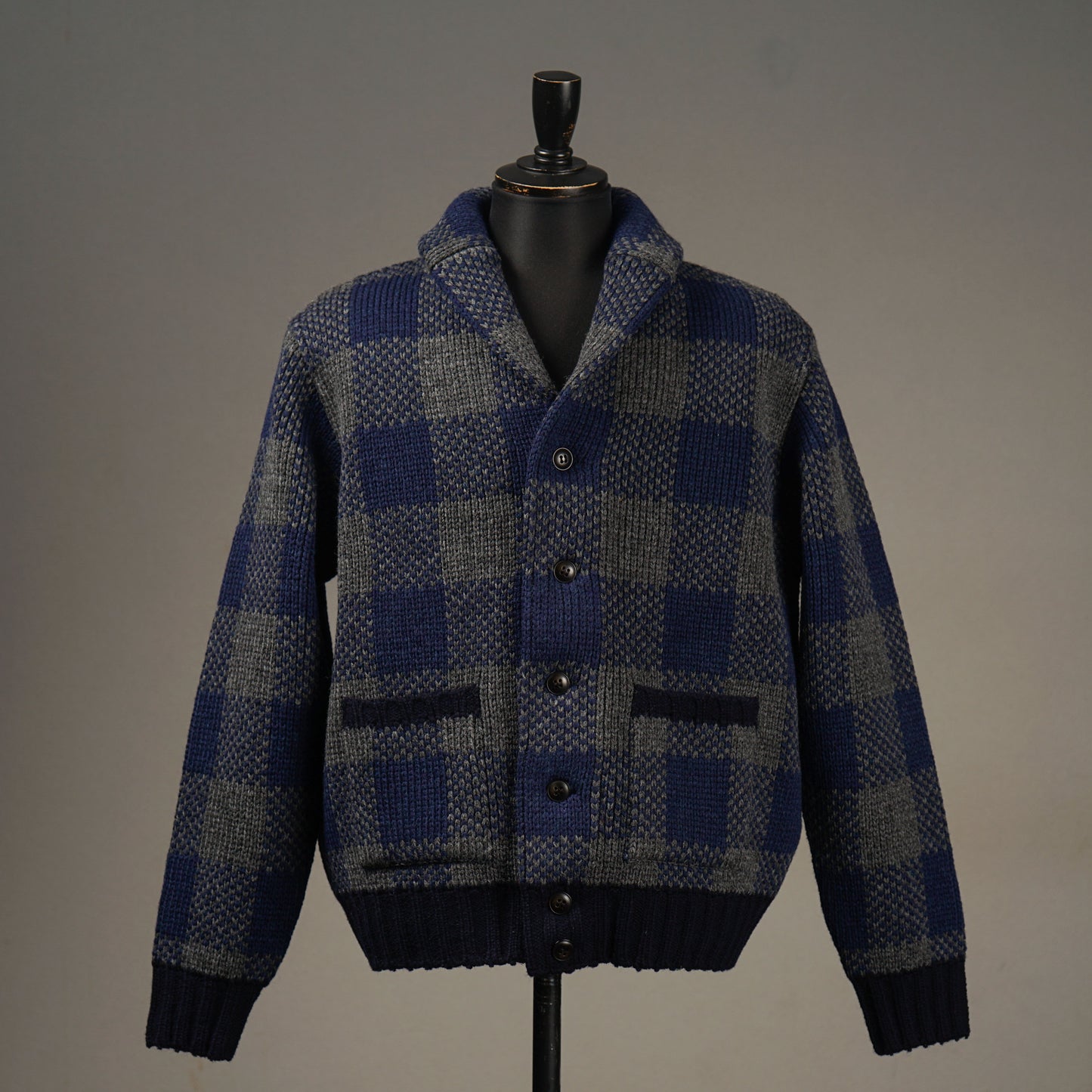 COUNTRY GENT - CHECK KNIT JACKET / BYGH-24-AW-07