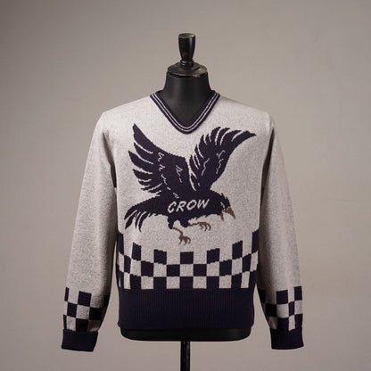 THE RACING CROW - V NECK SWEATER / OC6312
