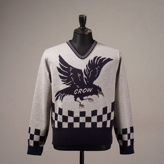 THE RACING CROW - V NECK SWEATER / OC6312