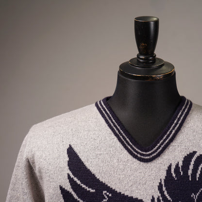 THE RACING CROW - V NECK SWEATER / OC6312