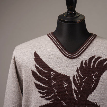 THE RACING CROW - V NECK SWEATER / OC6312