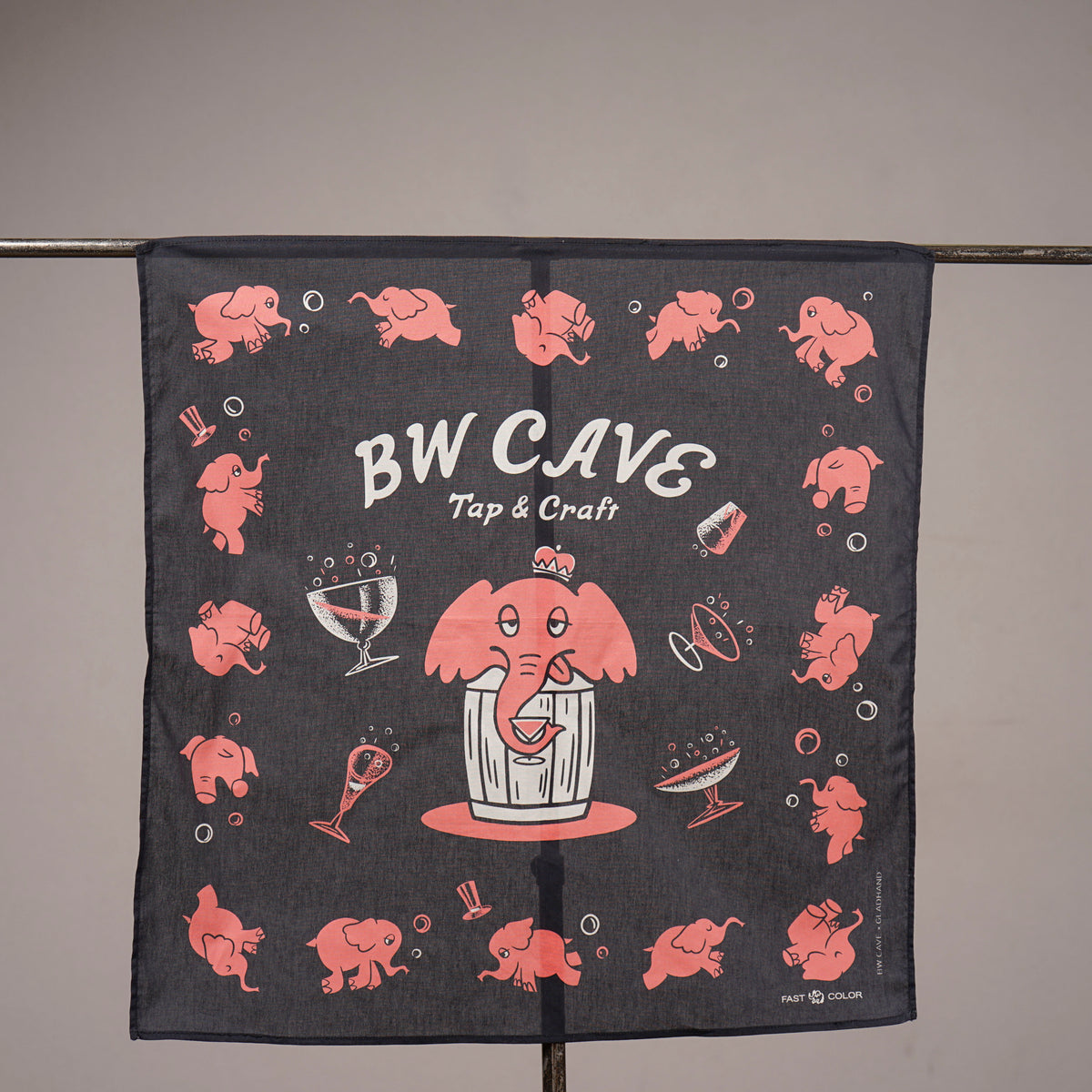BW CAVE x GLADHAND - Pink Elephants bandanna "Elephant Brand" / BWCGH6302