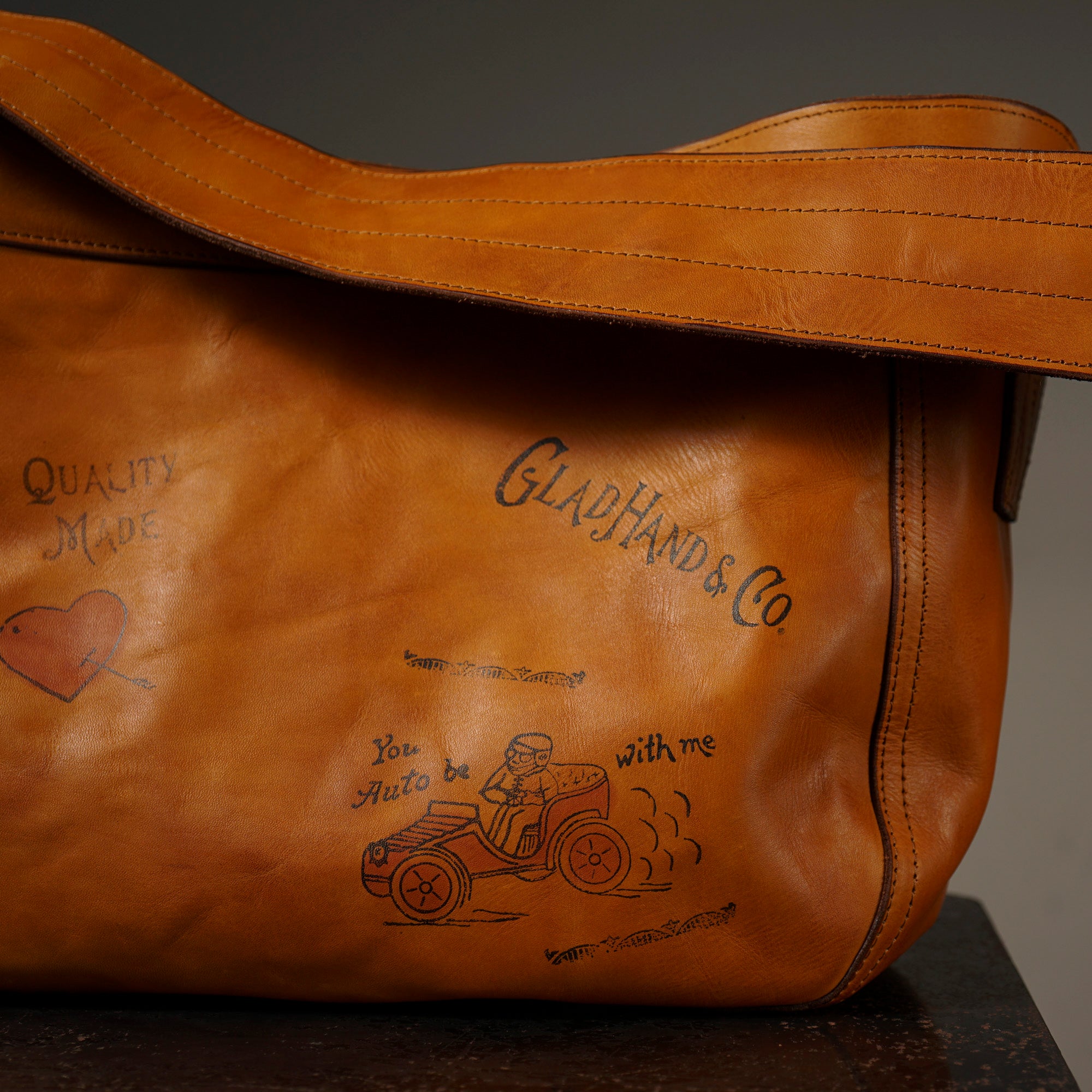 LEATHER NEWS PAPER BAG 