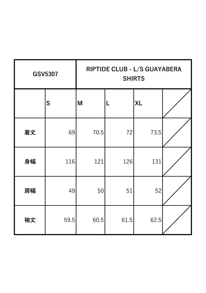 RIPTIDE CLUB - L/S GUAYABERA SHIRTS / GSV5307