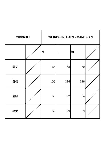 WEIRDO INITIALS - CARDIGAN / WRD6311