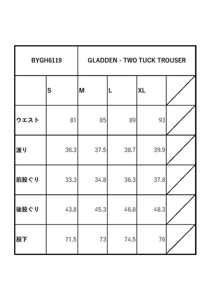 GLADDEN - TWO TUCK TROUSER / BYGH6119