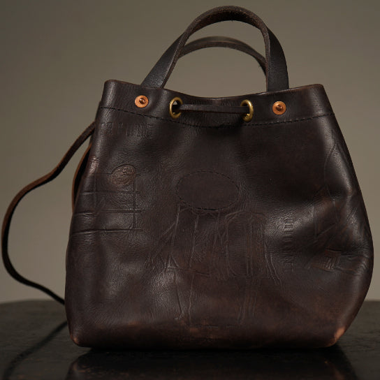 LEATHER PURSE BAG "GLAD POSTALS"【vasco × GLADHAND】