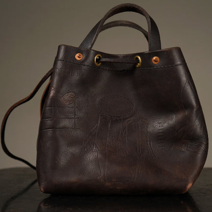 LEATHER PURSE BAG "GLAD POSTALS"【vasco × GLADHAND】