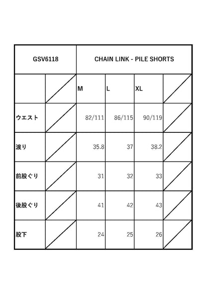 CHAIN LINK - PILE SHORTS / GSV6118 GLADHAND / グラッドハンド