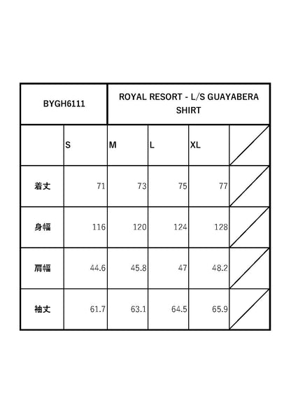 ROYAL RESORT - L/S GUAYABERA SHIRT / BYGH6111 GLADHAND