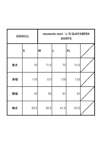 memento mori - L/S GUAYABERA SHIRTS / GSV6111
