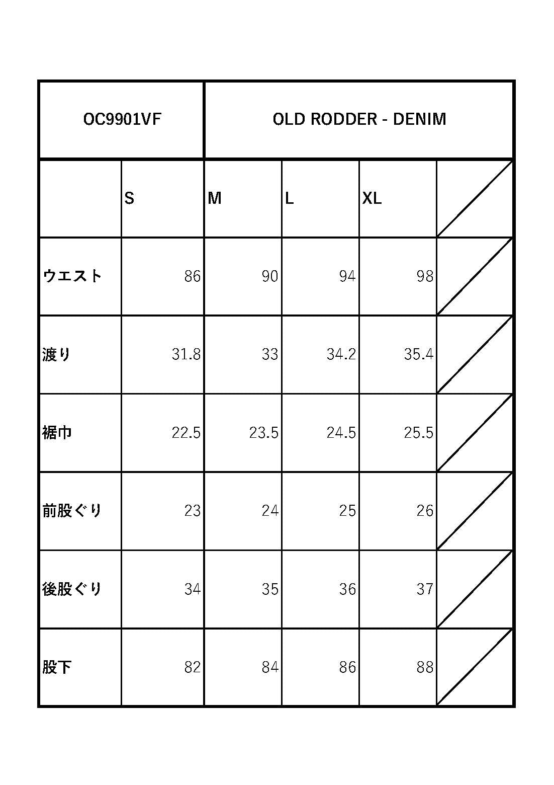 OLD RODDER - DENIM VF / OC9901VF