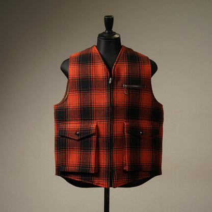 HUNTERS - CHECK QUILTING VEST / BYGH-22-AW-10